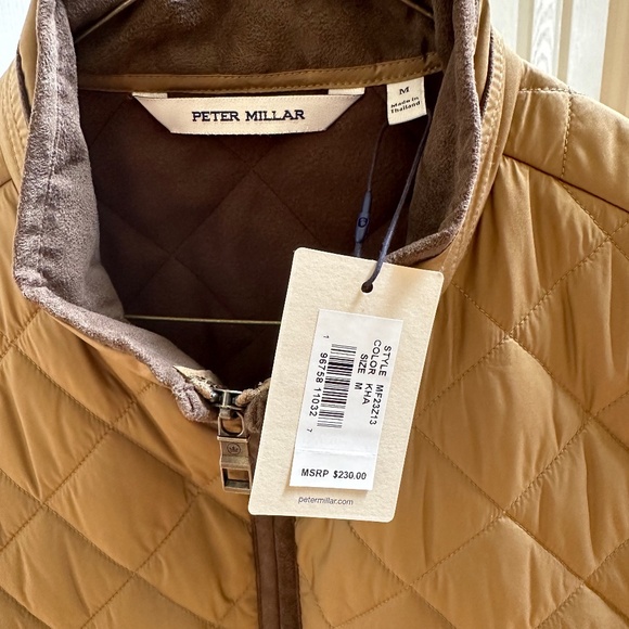 Peter Millar Essex Quilted Travel Vest Khaki Color Size Medium - Picture 2 of 9